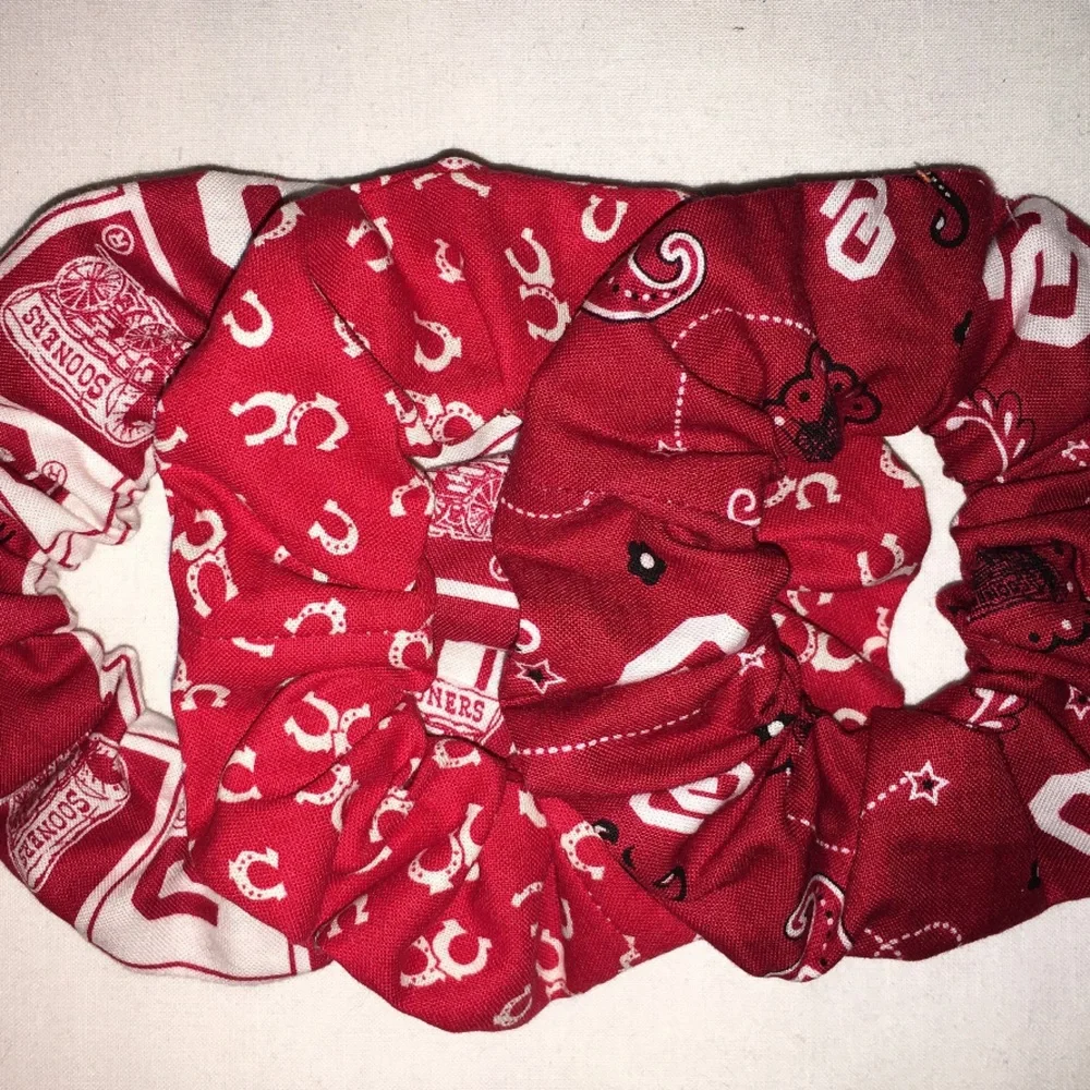 NWT Oklahoma Sooners Hair Scrunchies 3 Pack Made in the USA